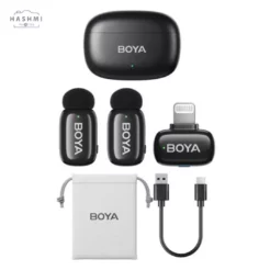 BOYA mini 2-Person Tiny Wireless Microphone System with Lightning Connector for iOS Devices (2.4 GHz, Black) Price In Pakistan - Hashmi Photos