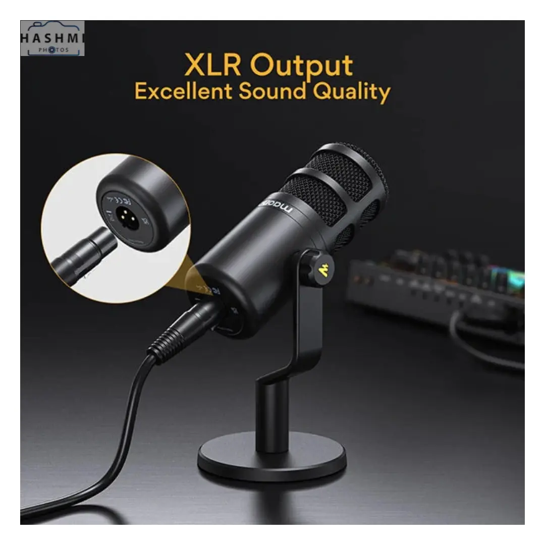 XLR Output Maono PD100 Podcast Dynamic XLR Microphone with desktop stand
